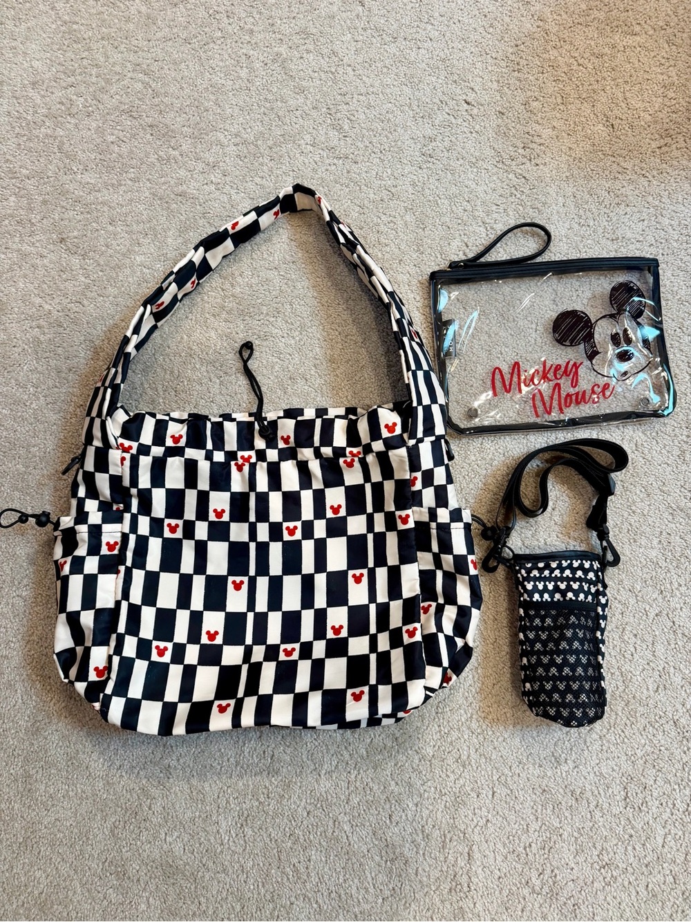 Bioworld Black and White Checkered Shoulder Bag with Red Accents